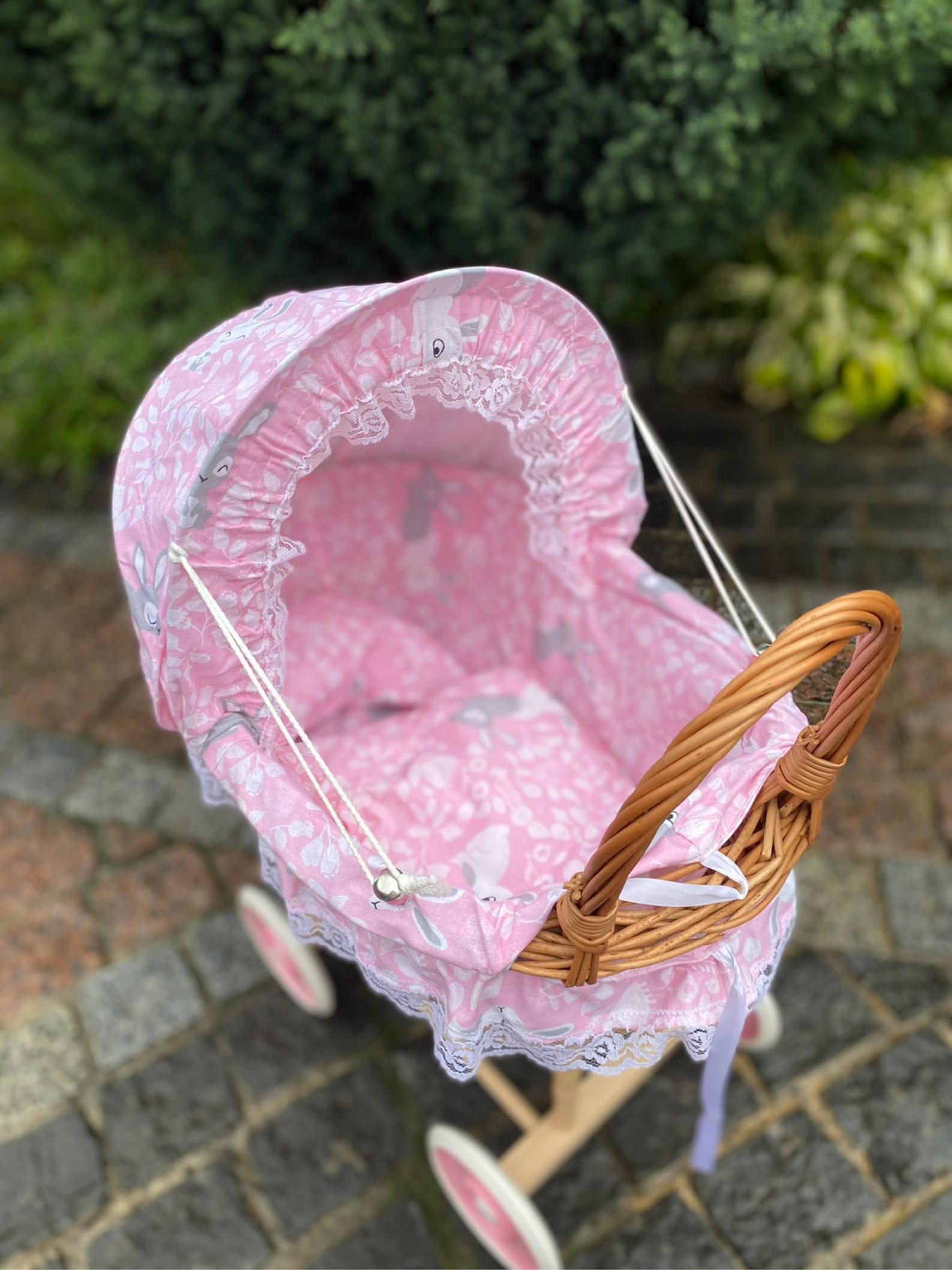 Wicker Baby Carriage Doll Stroller with Bedding Rattan Doll Etsy