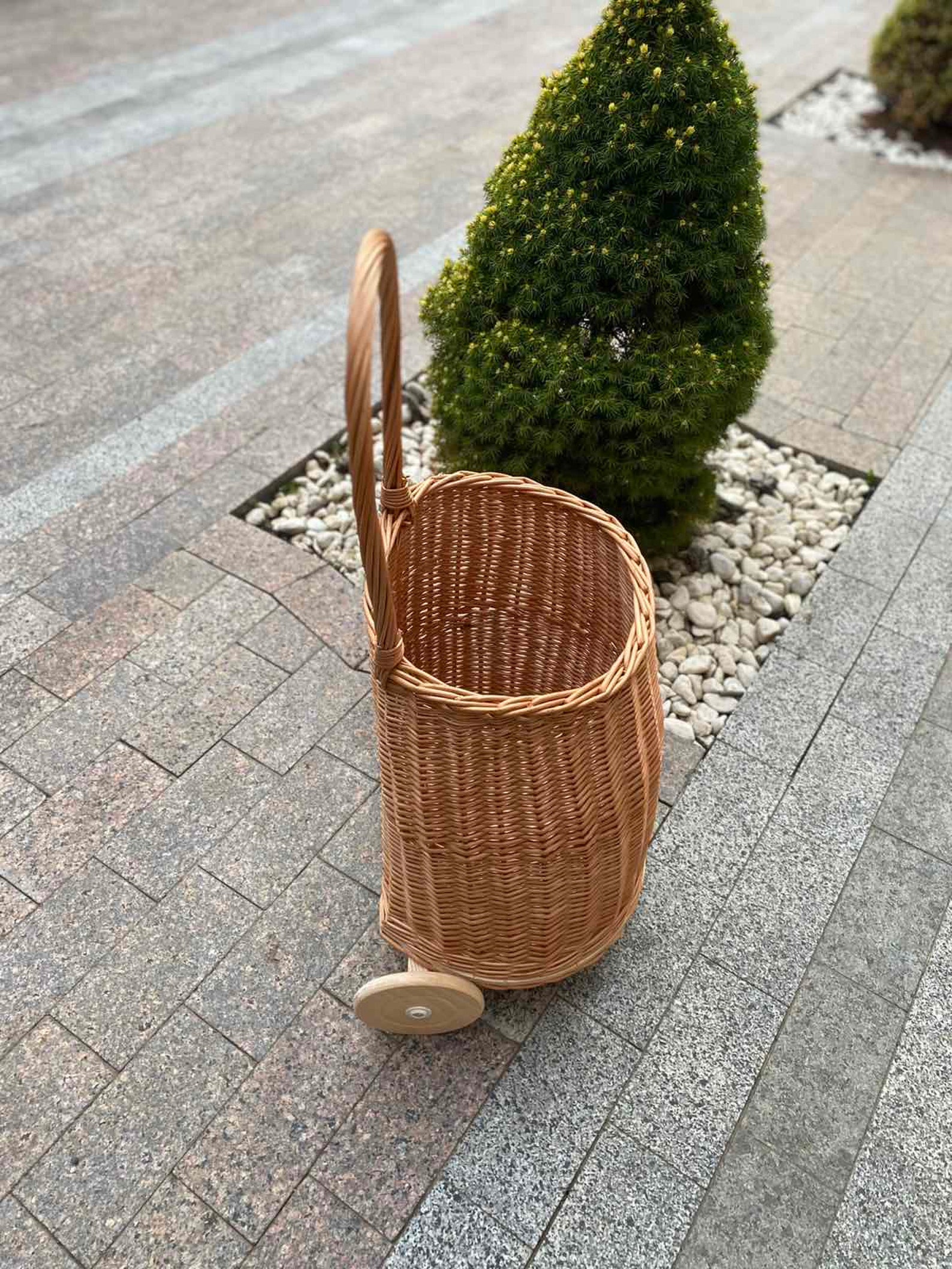Wicker Trolley Rattan Shopping Trolley Shopping Cart Market Etsy