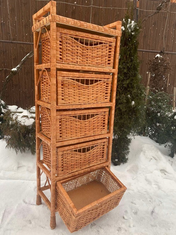 Tall rattan cheap dresser