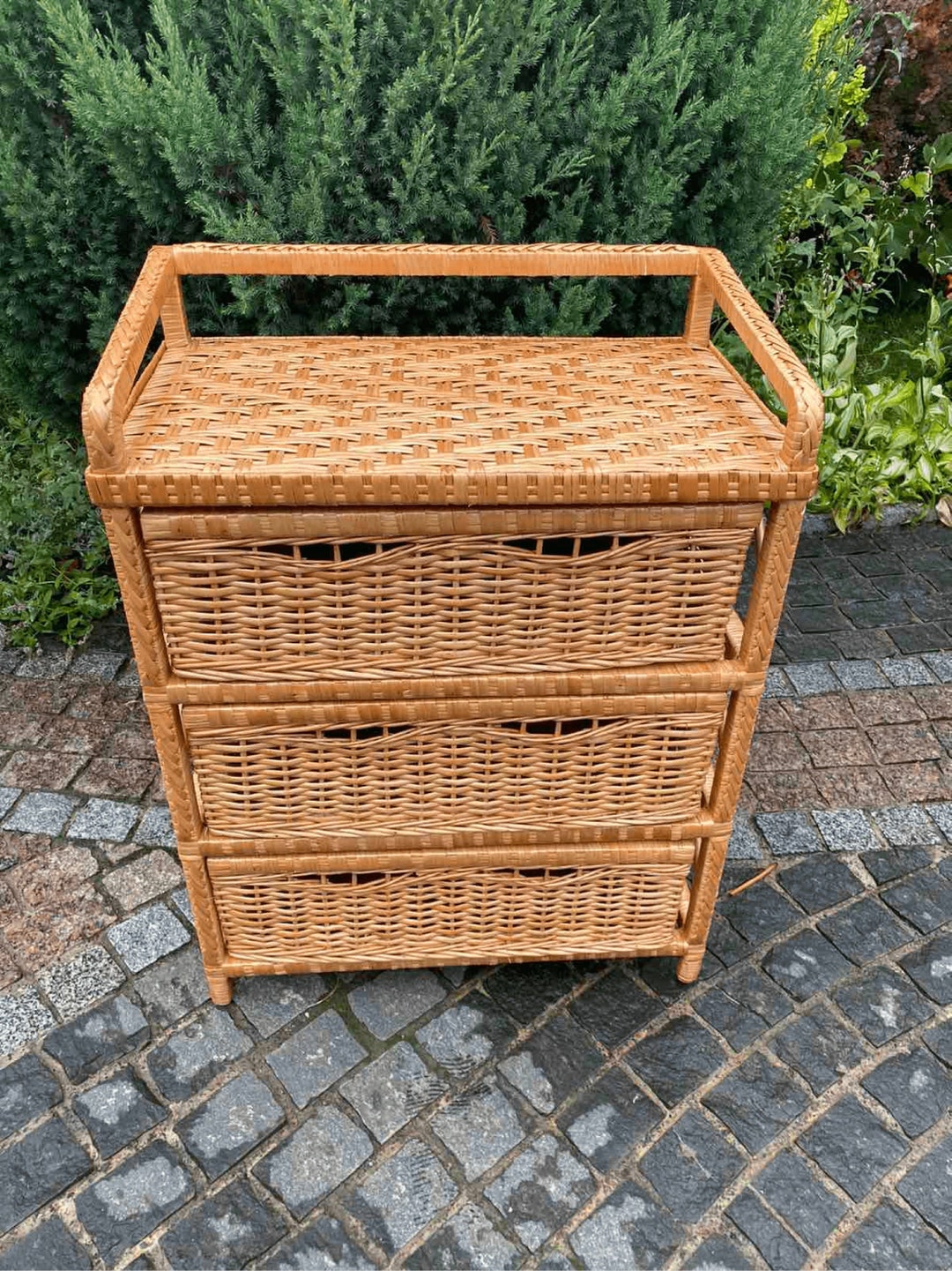 Wicker Chest of Drawers Rattan Nightstand Mid Century Rattan Etsy