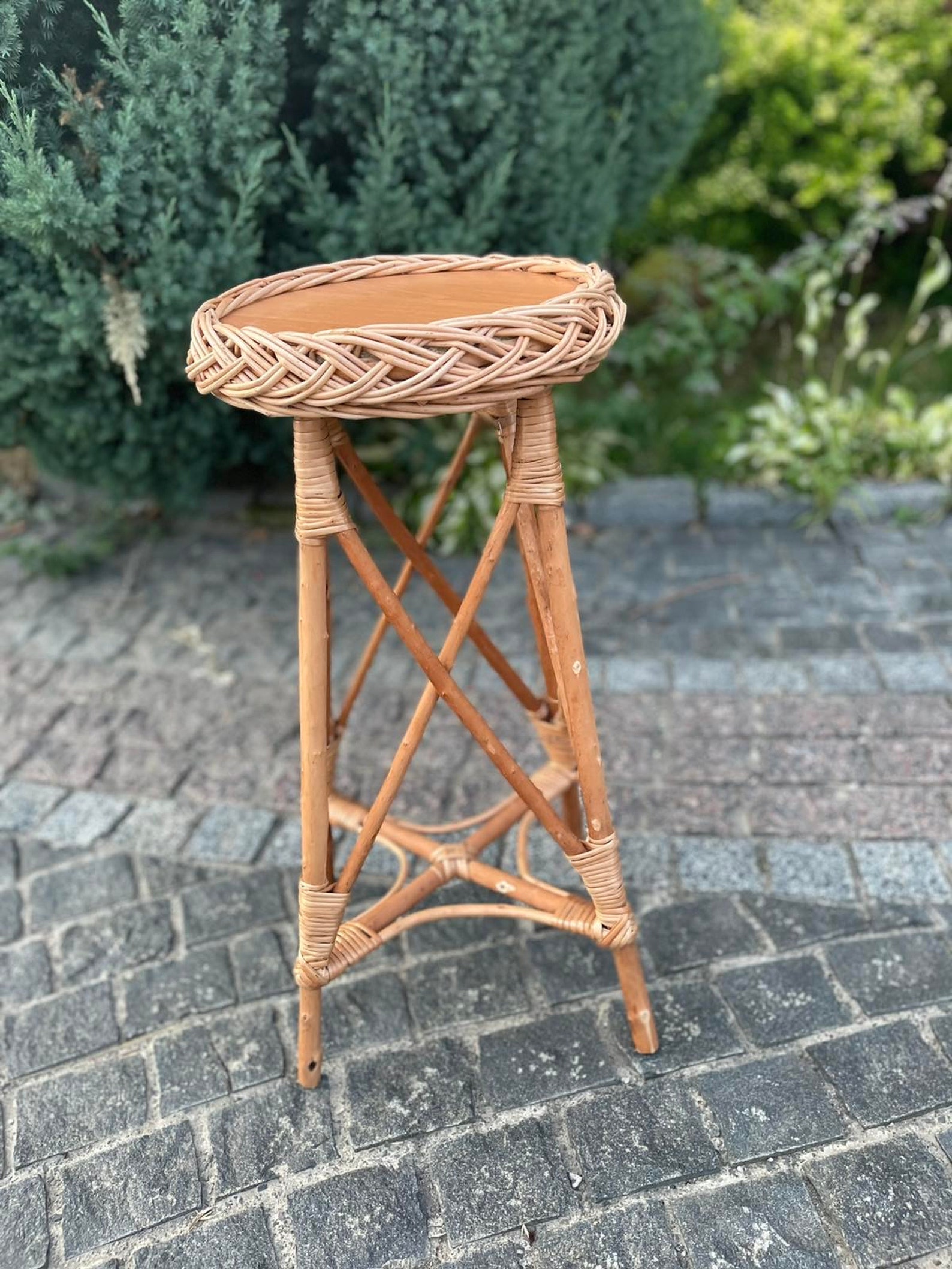 Wicker Indoor Planter, Rattan Plant Stand, Floor Plant Stand, Outdoor
