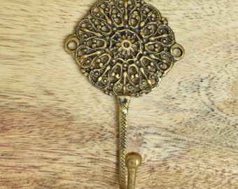 Beautiful Boho Brass Hook | Beautiful Coat Hook | Wall Hanger | Vintage Hook | Gold Coat Hook