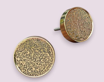 Beautiful and Intricate Bursa Gold Brass Knob | Pull Handle | Drawer Knob | Furniture Knob | Cabinet Knob | Gold | Brass Handle