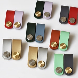 Leather Pull Handle | Drawer Brass Handle | Wardrobe Knob | Cabinet Pull Handle | Eco-Friendly Artificial Leather Knob