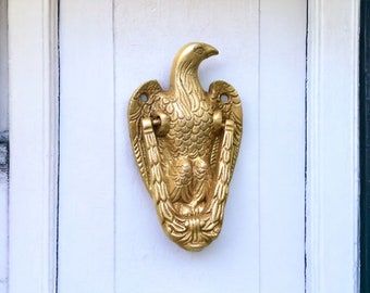 Eagle Door Knocker | Beautiful Aged Brass Door Knocker | Vintage Door Knocker