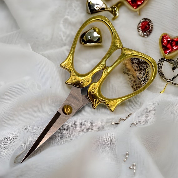 Multi Purpose Fancy Scissors 3 3.5 4 - Gold Plated - Fancy Sewing  Embroidery