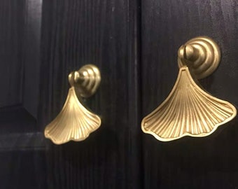 Beautiful Leaf Gold Knob | Kitchen Cabinet Knob | Drawer Knob | Furniture Knob | Cabinet Knob | Gold | Pulls Handles