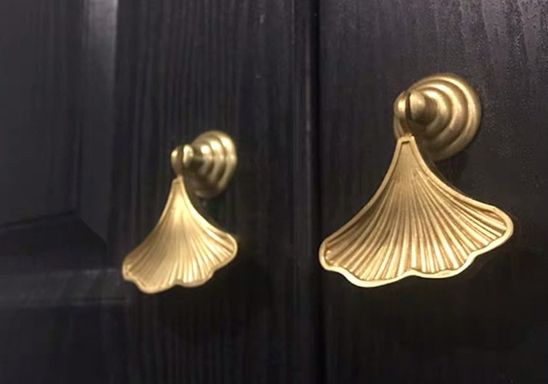 Beautiful Leaf Gold Knob | Kitchen Cabinet Knob | Drawer Knob | Furniture Knob | Cabinet Knob | Gold | Pulls Handles 