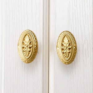 Beautiful Brass Oval Knob | European Knob | Solid Brass Knob | Cabinet Knob | Drawer Knob | Brass Handle | Luxurious Gold Knob
