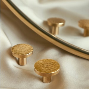 Beautiful Round Brass Knob | Hammer Brass | Solid Brass Knob | Cabinet Knob | Drawer Knob | Brass Handle