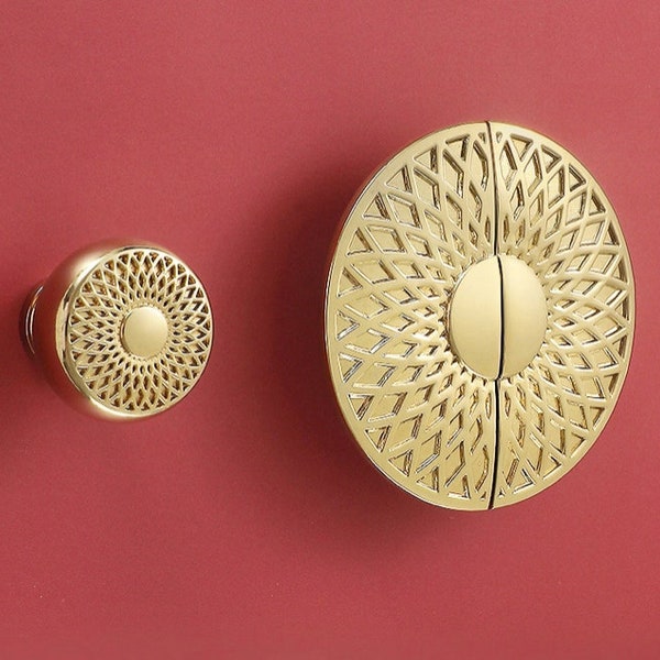 Beautiful Vintage Gold Knob | Honey Comb Knob | Solid Brass Knob | Cabinet Knob | Drawer Knob | Brass Handle