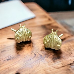 Beautiful Ladybird Gold Knob Kitchen Cabinet Knob Drawer Knob Furniture Knob Cabinet Knob Gold Pull Handle image 3