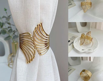 Wings Curtain Tieback Holder | Tie Back Bedroom | Living Room Curtain Decoration | Beautiful Holdback Curtain Hook | Gold Tie back