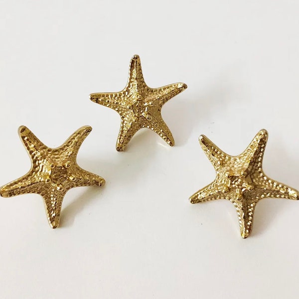 Beautiful Starfish Gold Knob | Kitchen Cabinet Knob | Drawer Knob | Furniture Knob | Cabinet Knob | Gold | Pulls Handle