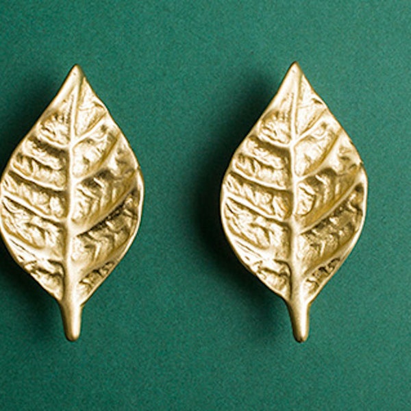 Beautiful Leaf Shaped Brass Knob | Kitchen Cabinet Knob | Drawer Knob | Furniture Knob | Cabinet Knob  | Brass Handle | Solid Brass Knob