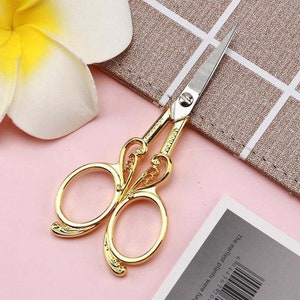 Beautiful Vintage Wing Inspired Scissors | Decorative Scissors | Quality Crafting Scissors | Gold Scissors | Embroidery Scissors