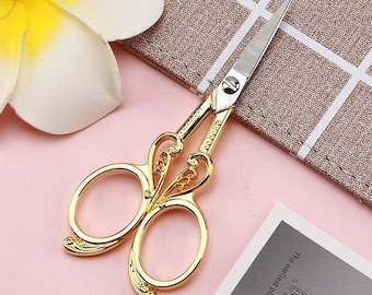 Beautiful Vintage Wing Inspired Scissors | Decorative Scissors | Quality Crafting Scissors | Gold Scissors | Embroidery Scissors