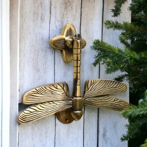 Dragonfly Door Knocker | Beautiful Aged Brass Door Knocker | Vintage Door Knocker | Wedding Gift | New Home Gift