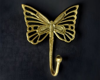 Beautiful Butterfly Brass Hook | Beautiful Coat Hook | Wall Hanger | Vintage Hook | Gold Coat Hook