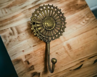 Beautiful Boho Style Brass Hook | Beautiful Coat Hook | Wall Hanger | Vintage Hook | Gold Coat Hook