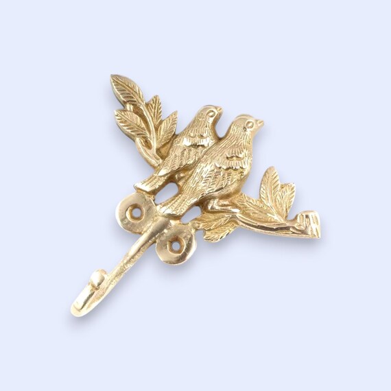 Brass Bird Branch Hook: Whimsical Wall Hanger
