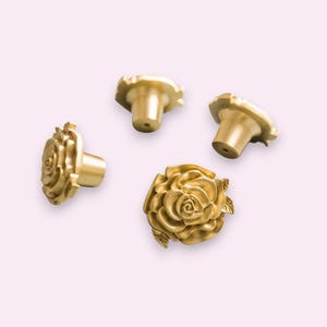 Rose Flower Brass Knob | Kitchen Cabinet Knob | Drawer Knob | Furniture Knob | Cabinet Knob  | Gold | Brass Handle | Pull Handle