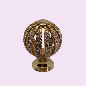 Beautiful Round Diamond Crystal Brass Knob | Luxurious Drawer Knob | Cabinet Knob |  Dresser Door Knob | Gold | Brass Knob | Home Decor