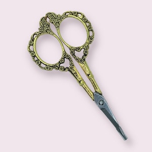 Wunderschöne Vintage Inspirierte Blumen Schere | Deko Schere | Handbemalte Schere | Gold Schere | Stick-Schere