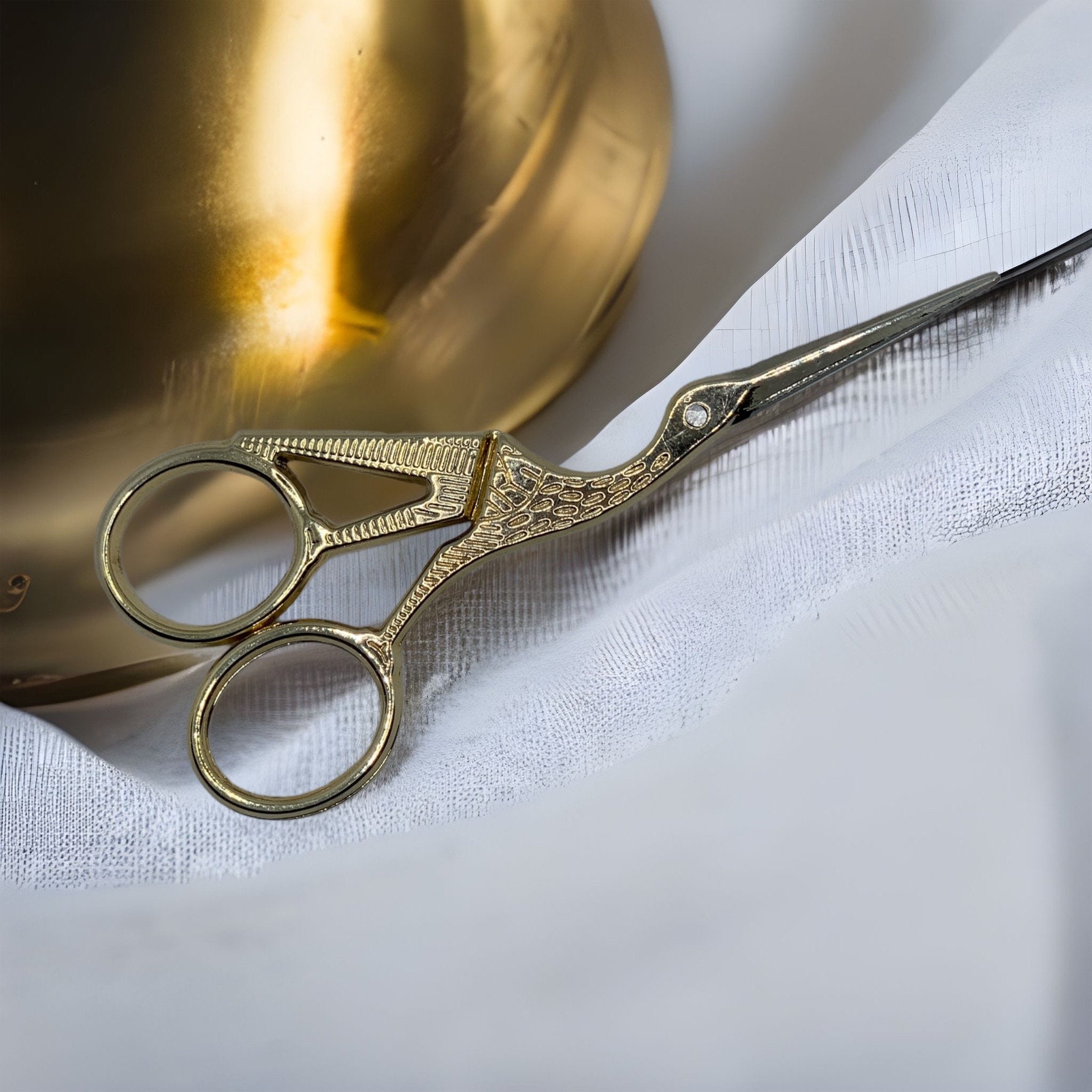 Stainless Steel Gold Crane/bird Scissors for Embroidery and Sewing