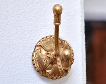 Beautiful Antique Brass Coat Hook | Beautiful Towel Hook | Wall Hanger | Luxe Hook | Gold Coat Hook