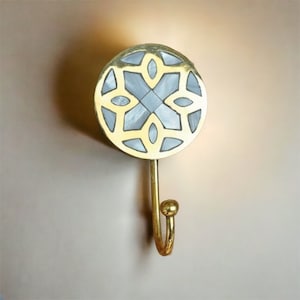 Beautiful Luxe Brass Hook | Beautiful Coat Hook | Wall Hanger | Luxe Hook | Gold Coat Hook | Mother of Pearl Hook