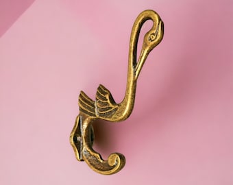 Beautiful Animal Hook | Gold Crane Coat Hook | Wall Hanger | Animal Hook | Gold Wall Hook