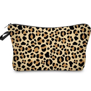 Beautiful leopard print women elegant cosmetic bag.