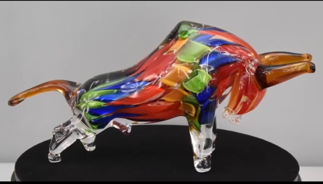 Murano Glass Bull Art Living Room Decoration Etsy
