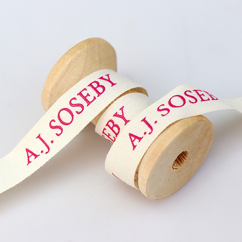 Custom Personalized Print Logo Printed 100 Cotton Ribbon for Etsy