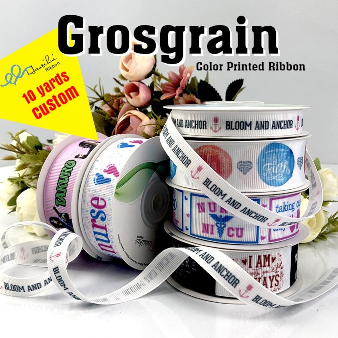 10 Yards Customized Grosgrain Ribbon Multicolor Printing - Etsy