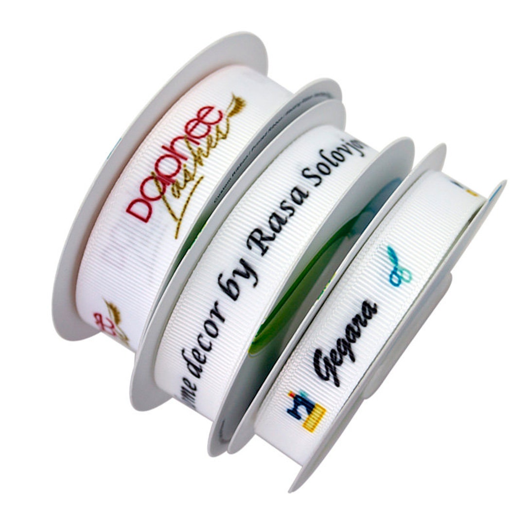 Custom Printed Grosgrain Ribbon: Personalized Logo, Wedding Favors (50 ...