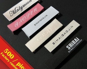 500 Customized Woven Clothing Labels: Garment Brand Logo Tags