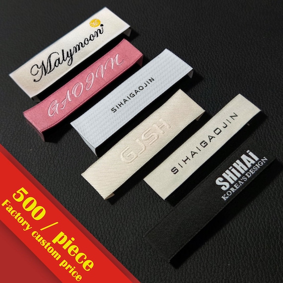 500Pcs Clothes Name Tags Customized Fabric Sewing Garment Brand