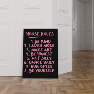 House Rules Wall Art, Trendy House Rules Wall Decor, House Rules Art Print, Home Decor Wall Art, Home Art Gift, Rules Idea Gift