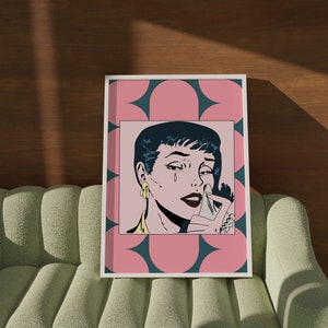 Pop Art Retro Print, Vintage Pop Art, Comic Girl Art, Pop Art Prints, Print Wall Art Trendy Retro, Trendy Poster, Vintage Comic Poster