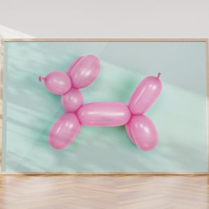 Trendy Ballon Dog Print, Funny Balloon Dog Lover, Pink Ballon Dog Print, Preppy Pink Room Decor, Posters for Dorm Room, Dorm Print Pink
