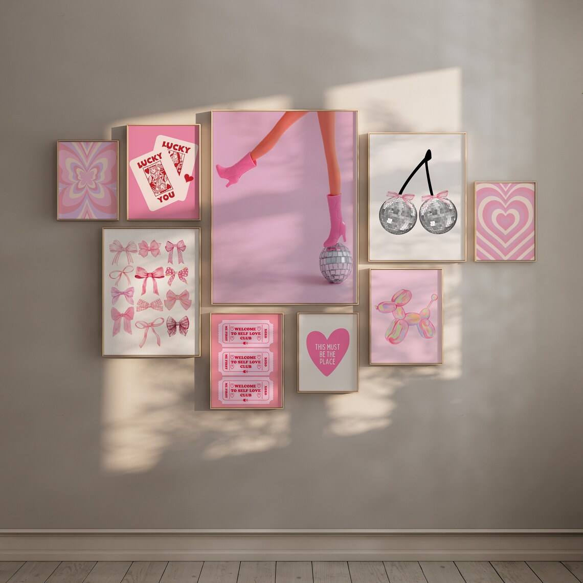 Pink Room Decor Aesthetic Gallery Wall Set, Girly Room Decor, Trendy Pink Wall Art, Girl Bedroom ...