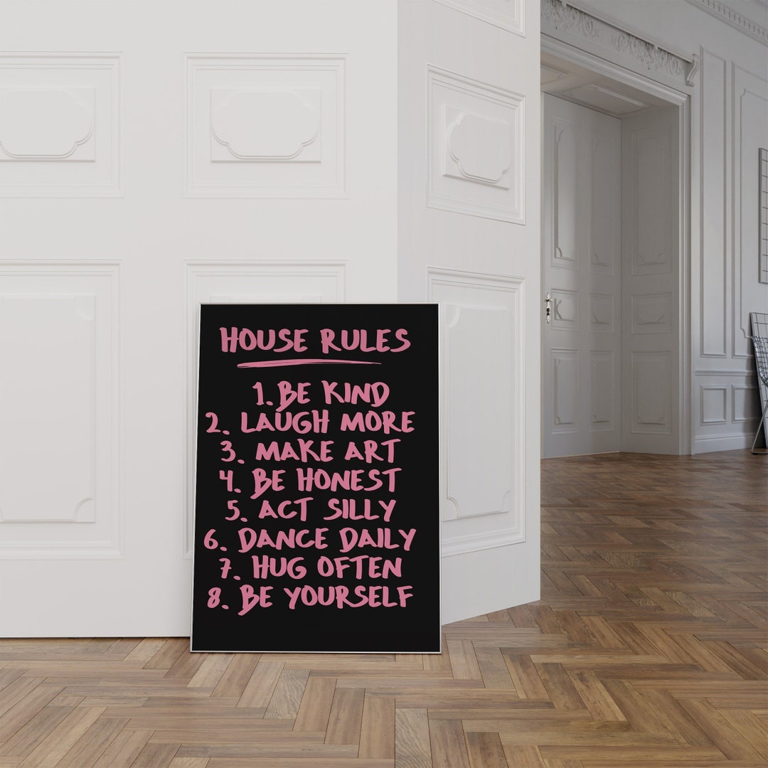 House Rules Wall Art, Trendy House Rules Wall Decor, House Rules Art