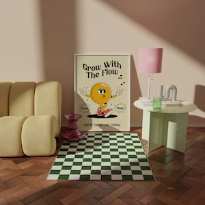 Retro Character Art, Motivational Quotes, Cartoon Character, Retro Quote Print, Retro Cartoon, Groovy Printable Poster, Retro Character