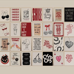 30 Print Poster Galeriewand Set, Trend Bar Warenkorb Kunst, Yk2 Print Set, Preppy Print Set, Trendy Retro Poster, Ästhetische Galeriewandset