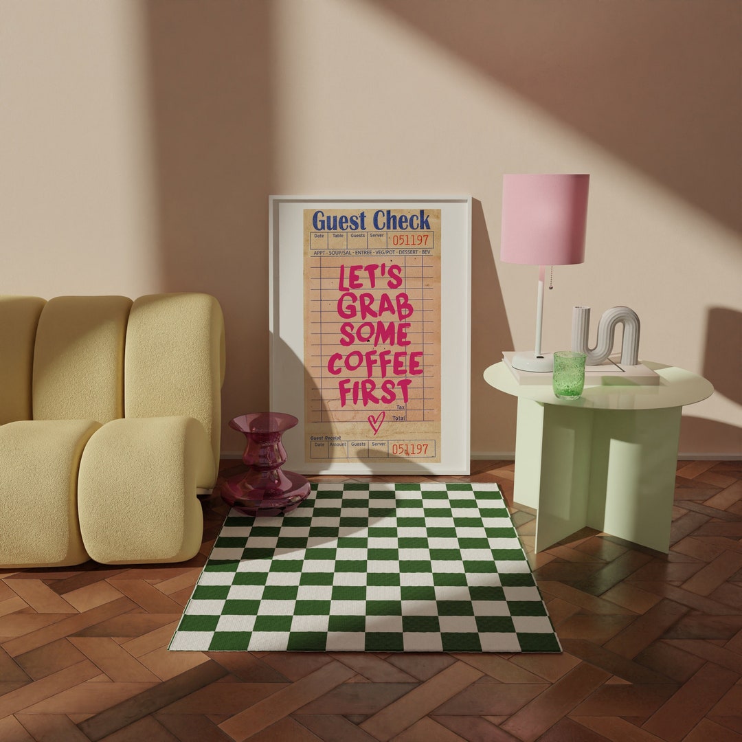 Let's Grab Some Coffee First, Guest Check Poster, Coffee First, Coffee ...