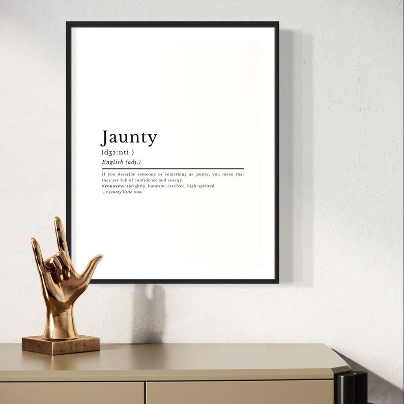 Jaunty English Dictionary Definition Digital Prints Home Etsy