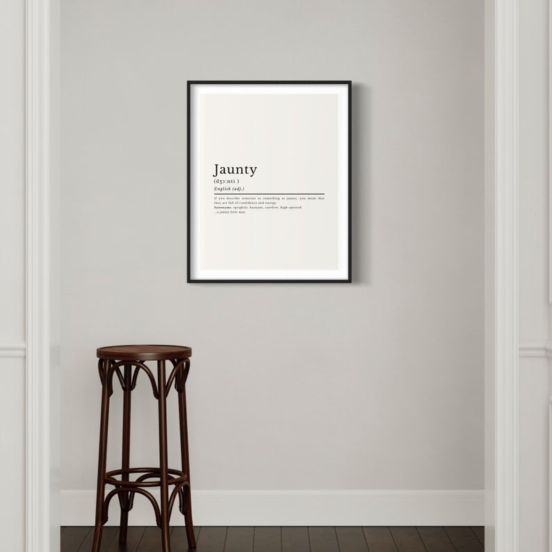 Jaunty English Dictionary Definition Digital Prints Home Etsy