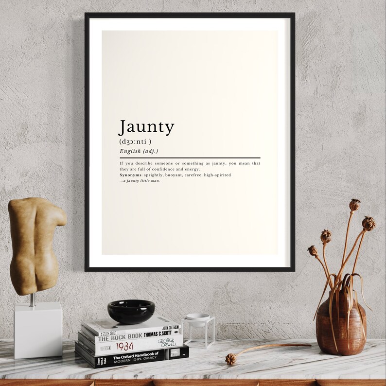 Jaunty English Dictionary Definition Digital Prints Home Etsy